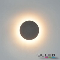 Isoled Led Wandleuchte Rund 12W, IP54, Sandschwarz, Warmweiß