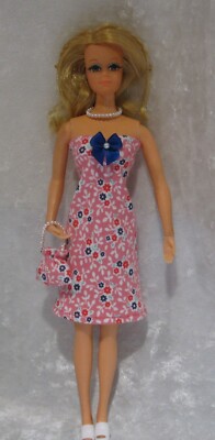 Made to fit Live Action Fashion Dolls #39 Dress, Necklace, Purse Clothes Set