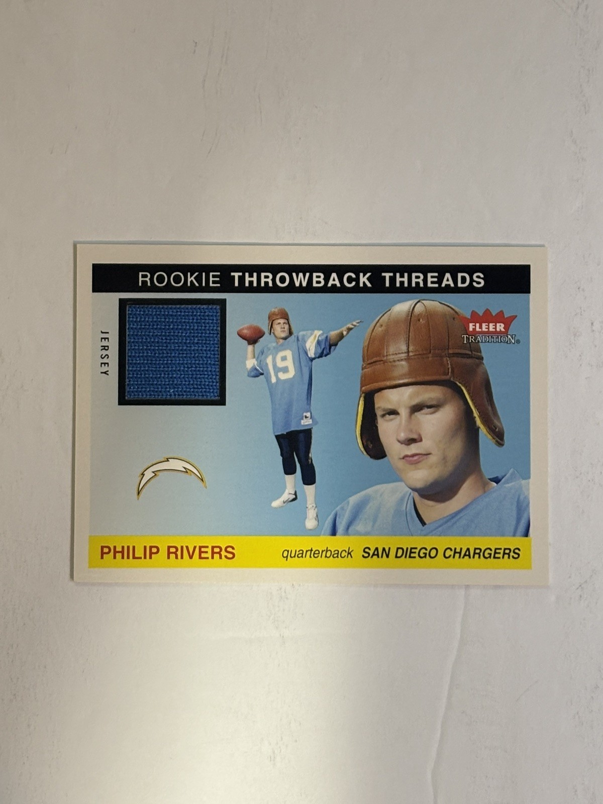 Philip Rivers Fleer Tradition Rookie Throwback Threads Jersey #TTPR Jersey/Ball
