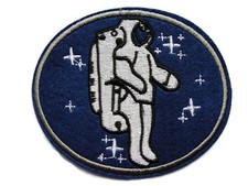 Astronaut Space Walk Royal Blue Applique Embroidered Iron On Patch 4 Inches