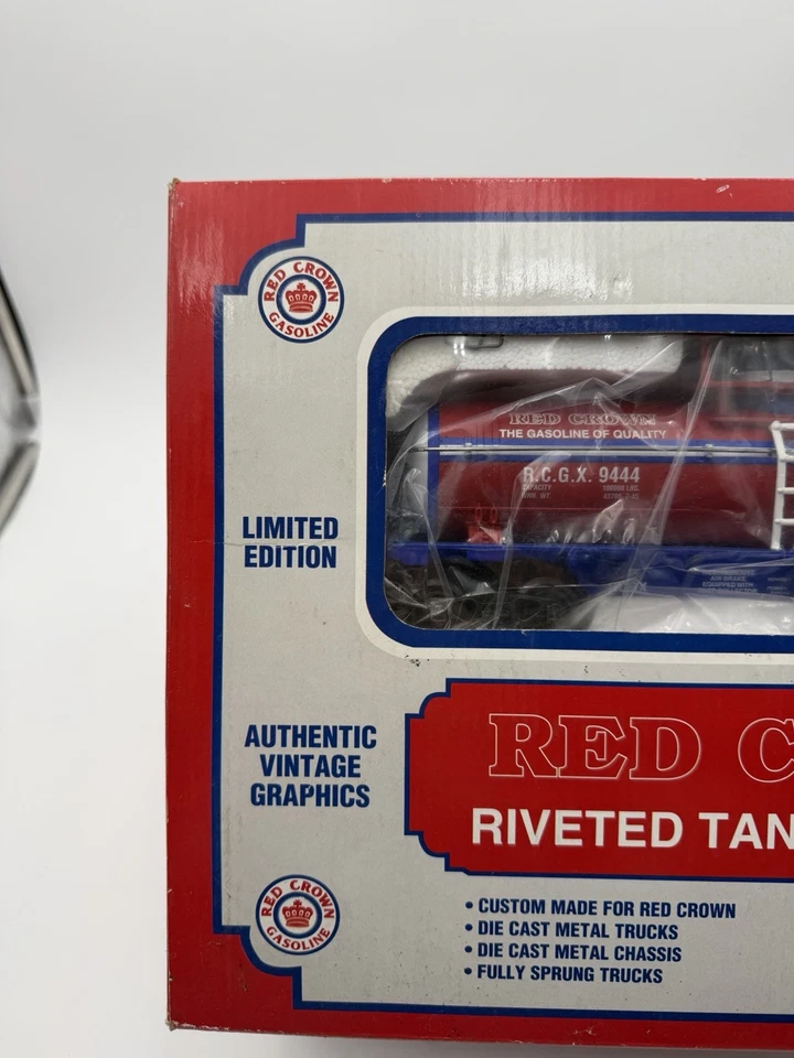 K-Line O Gauge Red Crown Gasoline Vintage Diecast Riveted Tank Car Bank NIB - Image 4 of 4