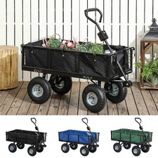 Garden Trolley Cart with Removable Liner, Quick-Release Sides