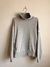 Alo Yoga Hazy Mock Neck Pullover Sweatshirt in Heather Gray Size LARGE