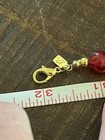 Vintage Faux Tortoise Amber Lucite Red Beaded Necklace Gold Tone 32” Signed LR — photo 7