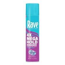 Rave 4X Mega Unscented Hairspray 33 oz All Weather 24 Hour Hold Hair Spray