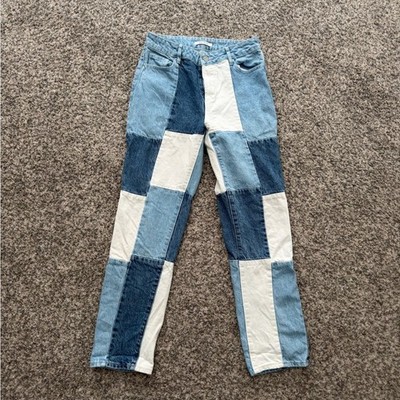 PacSun Patchwork Blue Denim Mom Jeans - size 25