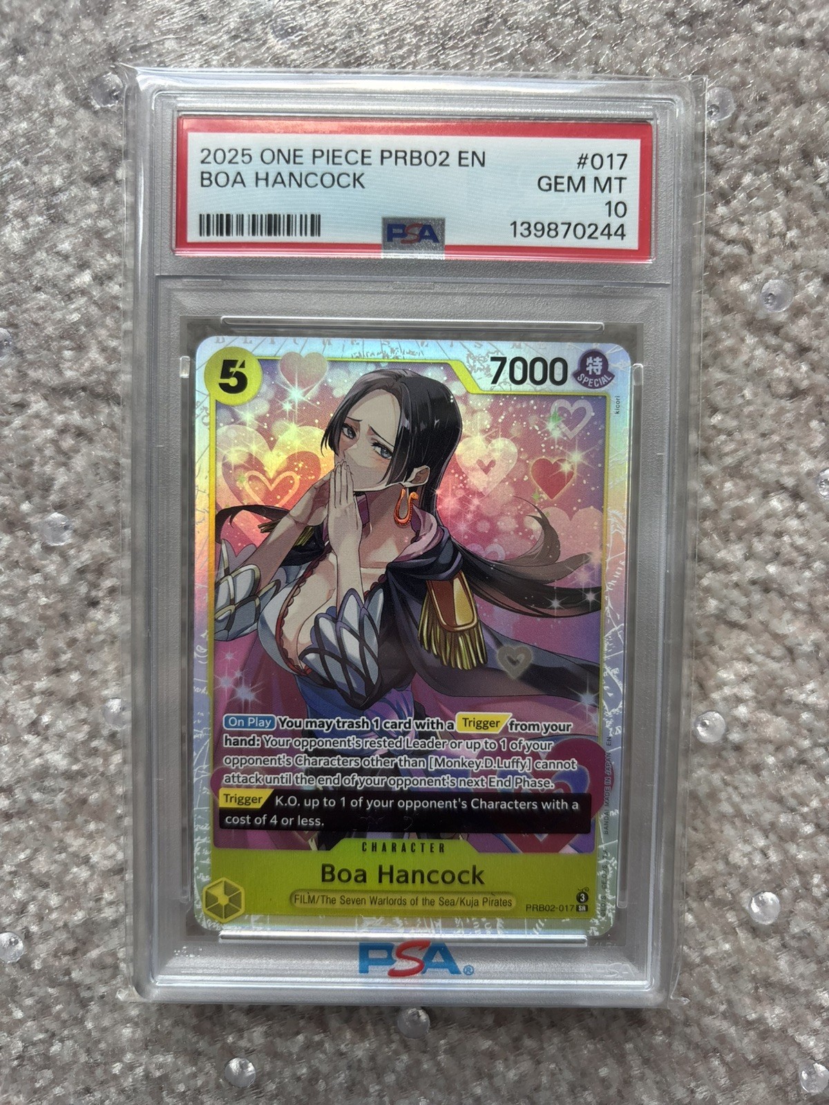2025 ONE PIECE THE BEST VOL. 2 #PRB02-017 BOA HANCOCK SUPER RARE PSA 10 view 1