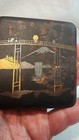 Vintage Japanese Komai Damascene Cigarette Case Mt Fuji River Bridge boat K24 — photo 3