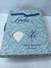 Vintage 1950s Leda Hosiery Stockings Mist Mesh Box Size 9.5 Sheer 3 Pair