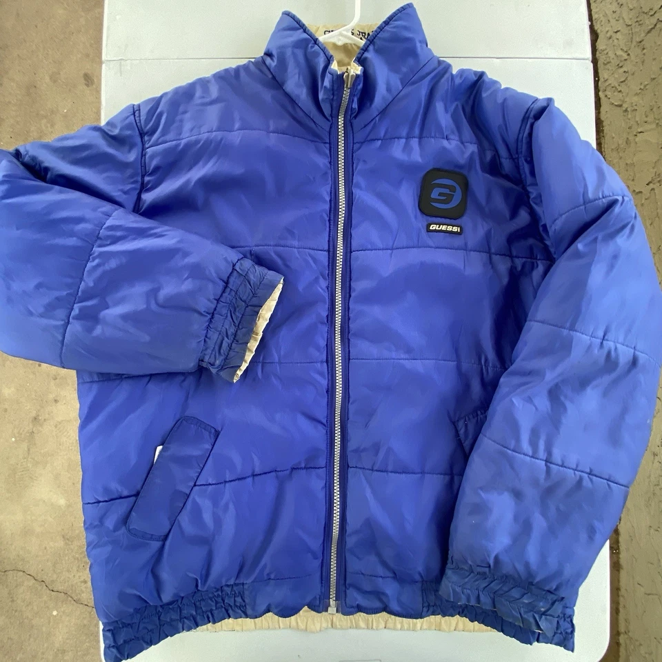 Vintage 90s Guess USA Reversible Puffer Jacket Hong Kong Nylon Men’s XL - Image 3 of 4