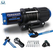 Reindeer Electric Winch 4500lb Synthetic Rope Wireless Remote Towing Atv Boat Reindeer Electric Winch 4500lb Synthetic Rope Wireless Remote Towing Atv Boat