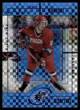 1999-00 SPx Radiance Blue Parallel Denis Shvidki Rookie /100 Florida Panthers