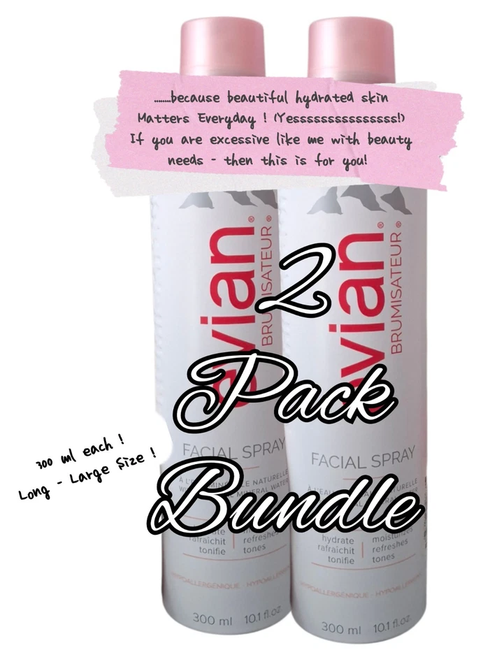 Paquete de 2 paquetes de agua hidratante mineral Evian Rostro Hermoso hidratado 300 ml cada uno Foto 4 de 4