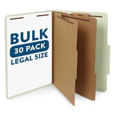 30 Legal Size Classification Folders, 2 Divid...