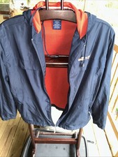 VTG 90's CATALINA Women's NAVY Full-Zip HOODED Windbreaker SAILING JACKET Sz L