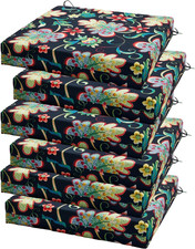 Outdoor Chair Cushions Set of 6, 18.5 X 16 Inch Patio Chair Cushions for Outdoor
