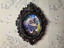 Mini Art Print Cute Kitten Cat Portrait From Original Painting Decor 4.5 x 3.4