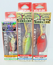 SET YS02 3pcs Yo-zuri Sashimi Deep Crank + Crystal 3D Shrimp Fishing Lure Japan