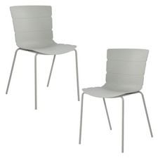 Aspen Plastic Kitchen Chairs Bali Design Grey Set of 2 Modern Style