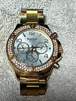 Kanima Gorgeous Striking Big Numbers Diamond Fashion Quartz Watch