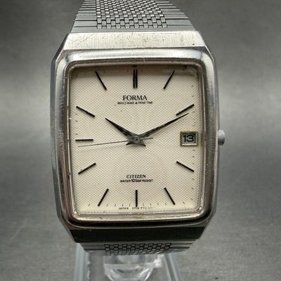 Citizen Forma Tank Watch Men 30mm White Dial Silver Tone Date 5710-F70027 PARTS