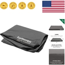 Jumbo Stone Gray Dog Bed Cover - Water-Resistant, Fits Memory  Orthopedic Beds