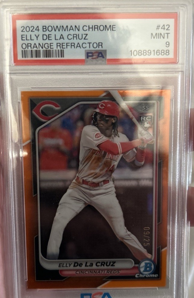 2024 Bowman Chrome Orange Refractors #42 Elly De La Cruz RC 24/25