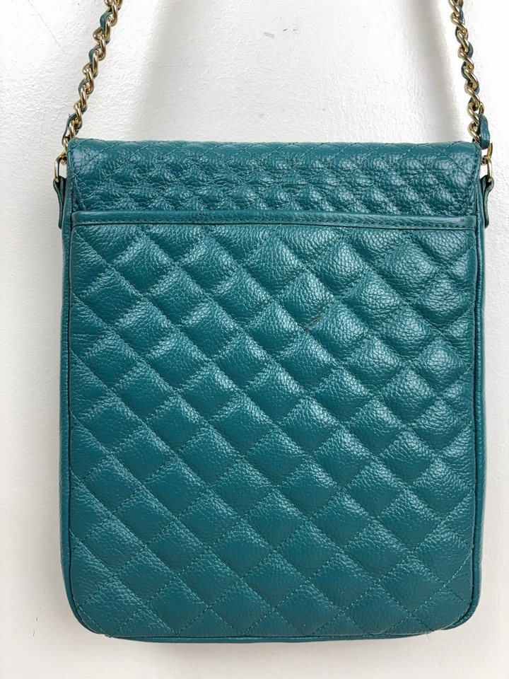 BODHI Acolchado Verde Azulado Bandolera iPad Bolso de Mano Cartera Cuero Cadena Tableta Estuche Usado en Excelente Condición Foto 4 de 4