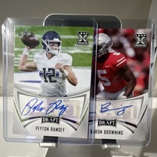 Leaf Draft Football 2021 2 Card Lot Rookie Autograph Peyton Ramsey Browning