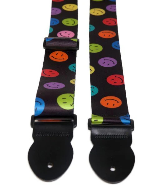 LG Smiley Face 2"" Webbed Guitar Strap