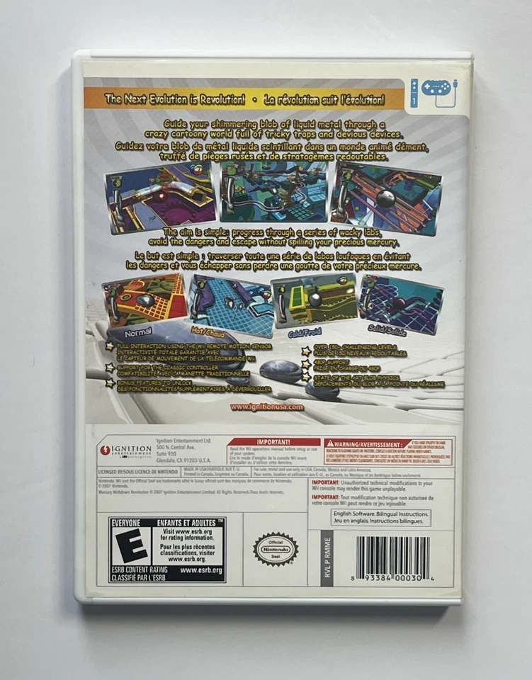 Mercury Meltdown - Revolution (Nintendo Wii, 2007) CIB - Mint Condition Disc! - Image 2 of 4