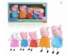 Peppa Pig Family Fun Plush Set - 5-Daddy, Mummy, Peppa, George, Rebecca