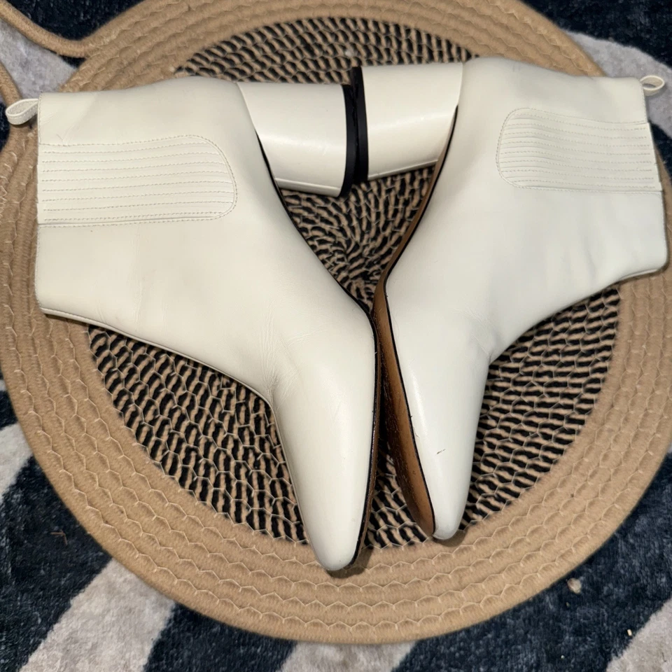 Botines Marc Jacobs Rocket Chelsea blancos tacón redondo talla 38 Foto 3 de 4