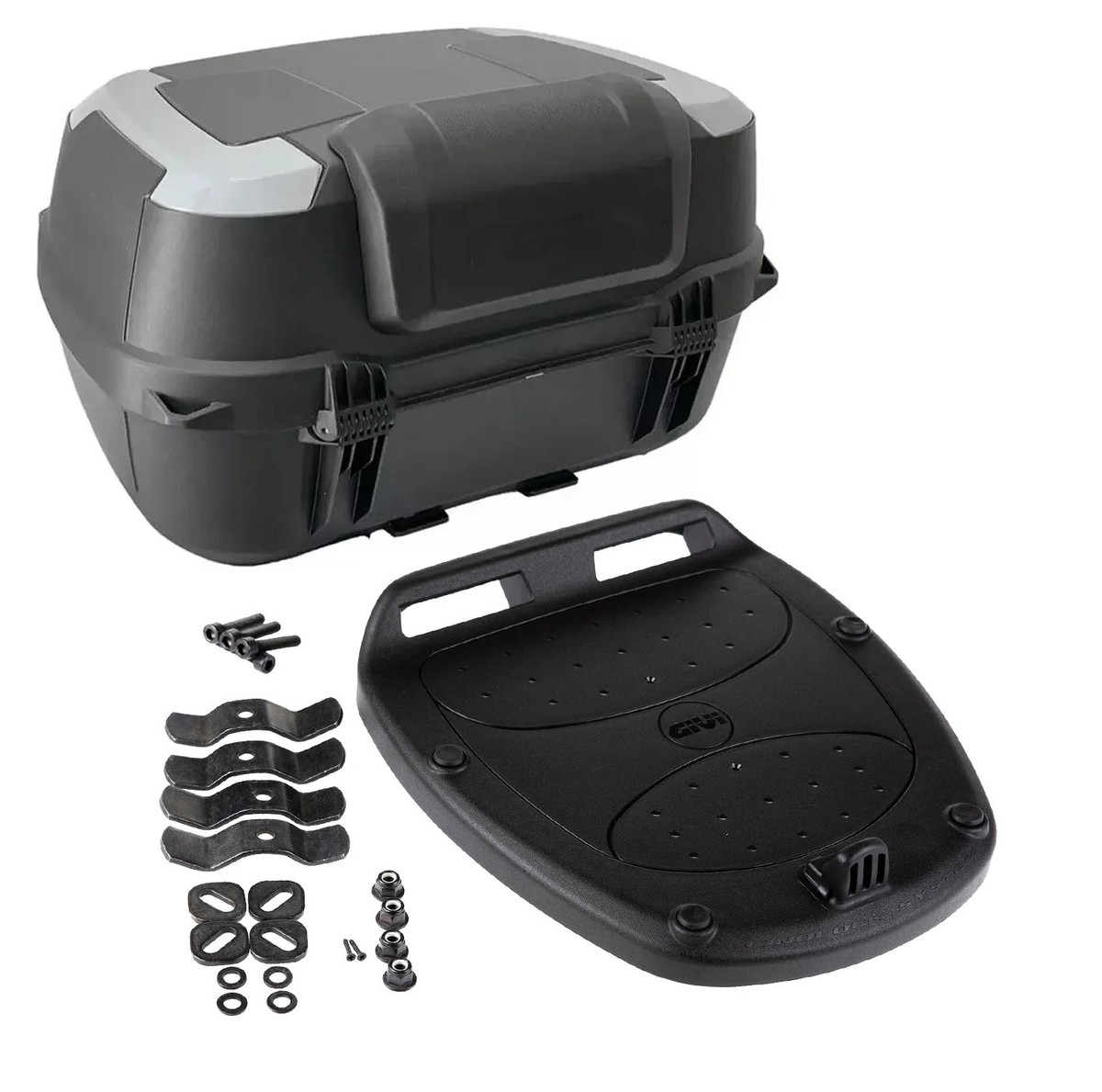 Givi B45+ Top Case Universal w/mount Black/Silver 45 Liter fits