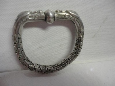 Antikes chinesisches Silber (?) 19. Jahrhundert Drachen Gliederarmband 38 Gramm