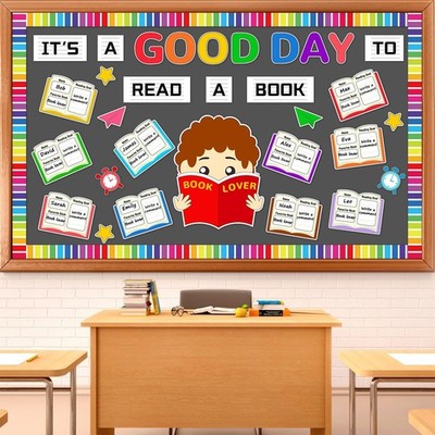 Colorful Reading Bulletin Board Decorations Good Day Book Cutouts Classroom