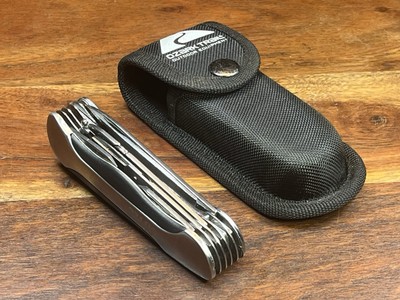 Camping Scout Knife Multitool Scissors Plier Corkscrew + Nylon Sheath