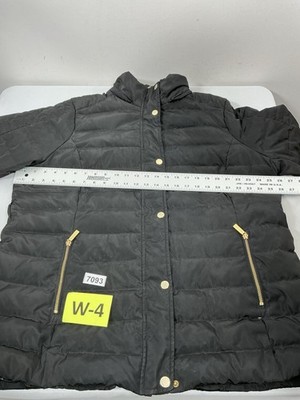 ポケット Womans Michael Kors Lined Quilted Puffer Coat PXL Black Mid Length