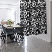 Room Divider Screen 12 Panels Black Butterfly Hanging Divider Foldable Decor
