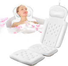 Luxury Full Body Bath Pillow for Bathtub, Bath Pillows for Tub with Mesh Laundry