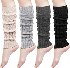 Loritta Womens Leg Warmers Winter Warm Knit Long Boot Socks Slouch Knee High 80S