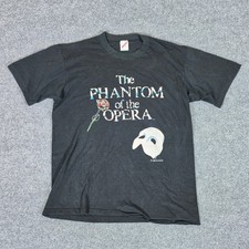 Vintage 1989 Phantom of the Opera Shirt XL Jerzees Black Single Stitch USA Made