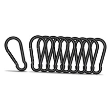  Pack Black Carabiner Clip, 1.57 inch Heavy Duty Spring Snap Hook, 1.57 IN 10