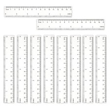 10 Pack 6 Inch Clear Plastic Rulers Transparent Flexible Measuring School Office