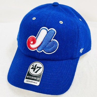 '47 Brand Montreal Expos Wooly Clean Up Hat Cap Adjustable Strap Blue MLB Retro