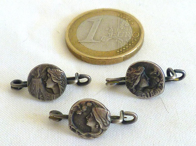 SELTENE 3 KLEINE JUGENDSTIL BROSCHEN MASSIV SILBER SIGNIERT ARMAND BARGAS