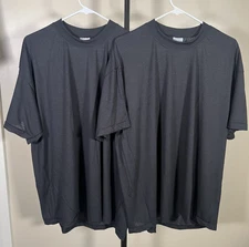 CoolMax Cal Cru Lot of 2 Black Vintage 1980s Crew Neck Single Stitch T Shirts XL