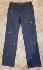 Vineyard Vines Boys Navy Blue Embroidered Pants Christmas Tree Whale Holiday 12