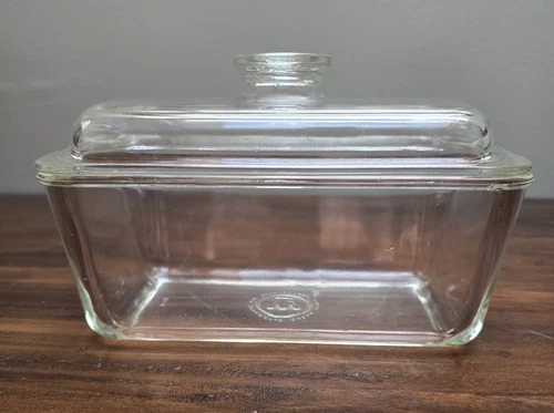 Vintage 1940s-50s Pyrex for Westinghouse - Loaf Pan with Lid, A-11 - Clear Glass