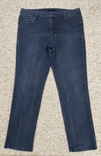 Bandolino Jeans Women's sz 14 Amy Straight Leg Mid Rise Stretch Blue 34x29 